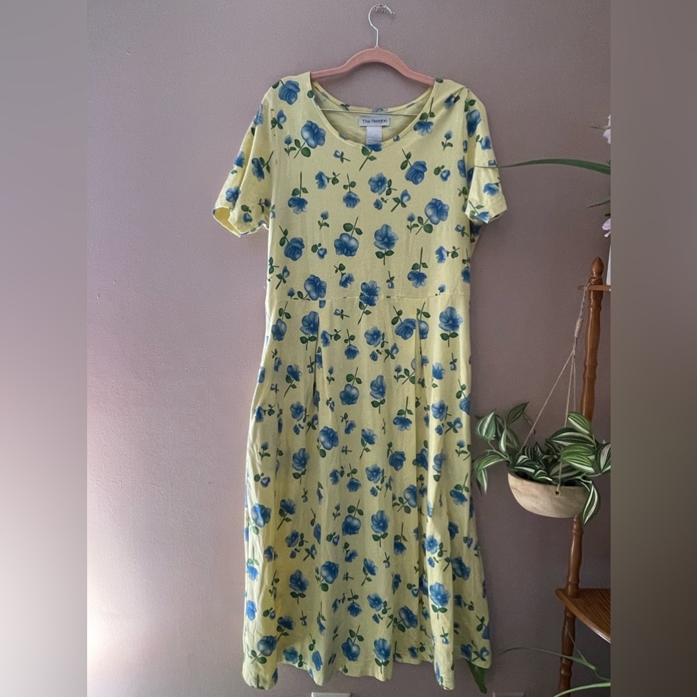 Vintage 90’s Babydoll Floral Butter Yellow Dress